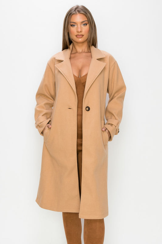 Collar Pocketed Coat