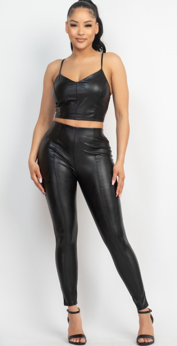 High Waist Skinny Faux Leather Pants