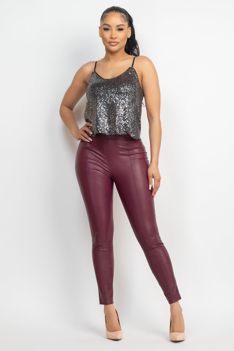 High Waist Skinny Faux Leather Pants